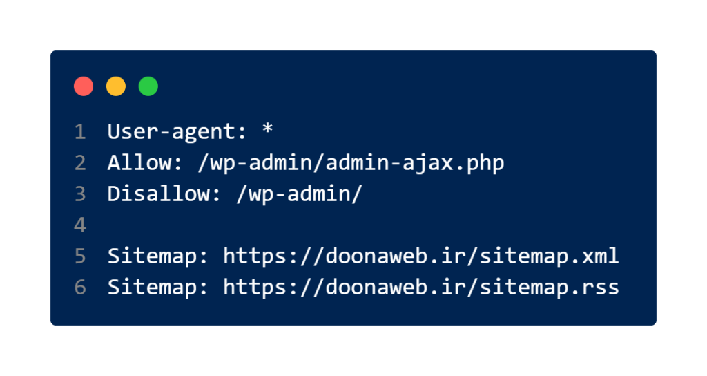نمونه فایل robots.txt