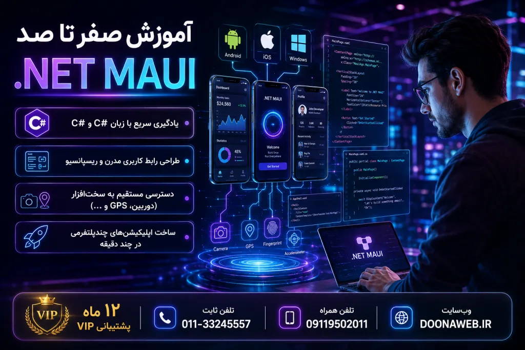 آموزش صفر تا صد .NET MAUI در 2026 | ساخت اپلیکیشن اندروید، iOS و ویندوز 4 آموزش صفر تا صد .NET MAUI