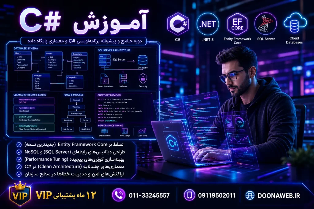 آموزش C# ؛ ساخت سیستمهای مدیریت داده و دیتابیس1405 7 doonatools 3f701095 ffff 459e 9501 478c8b77d735 1 1780932861 3448a290